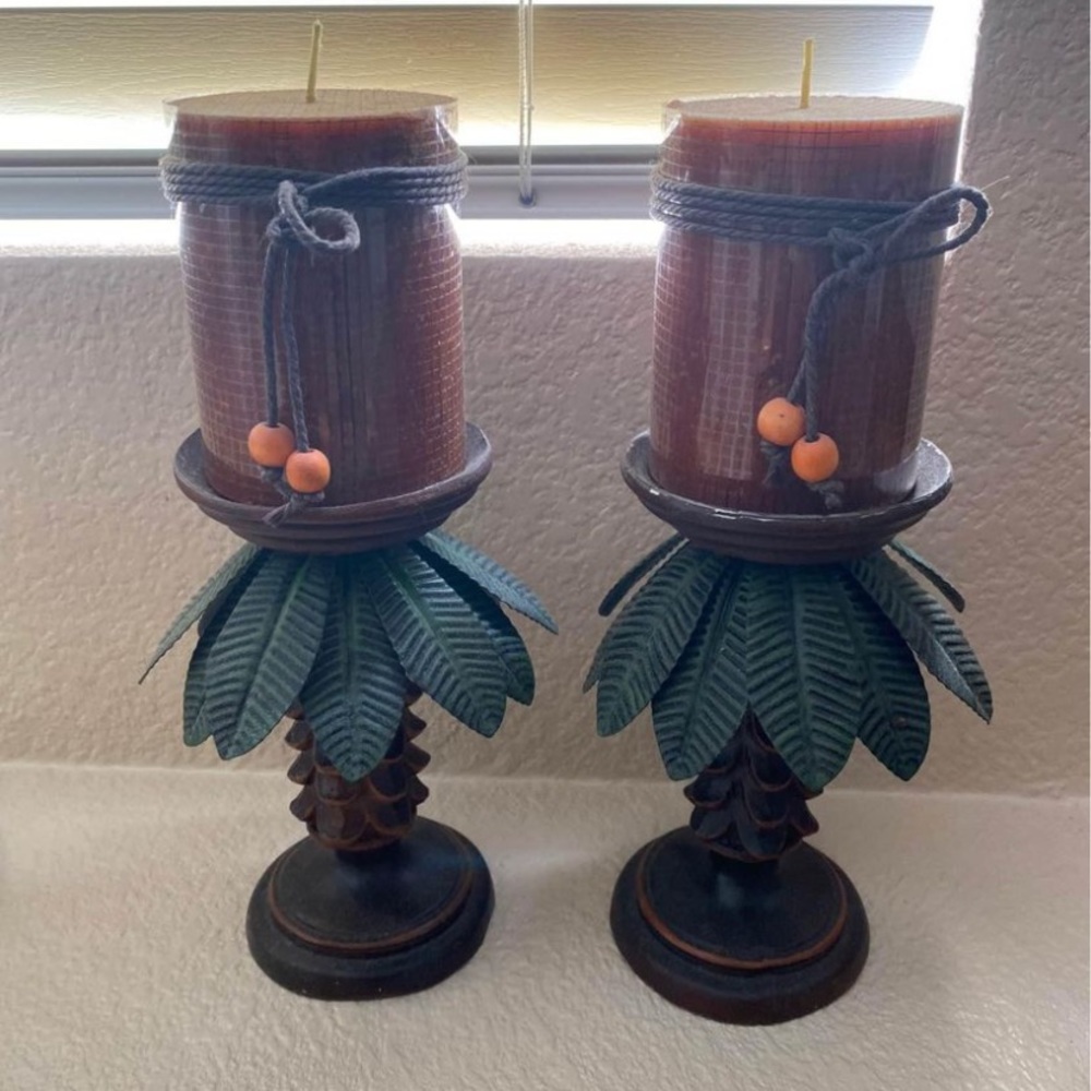 Candle holders with candles